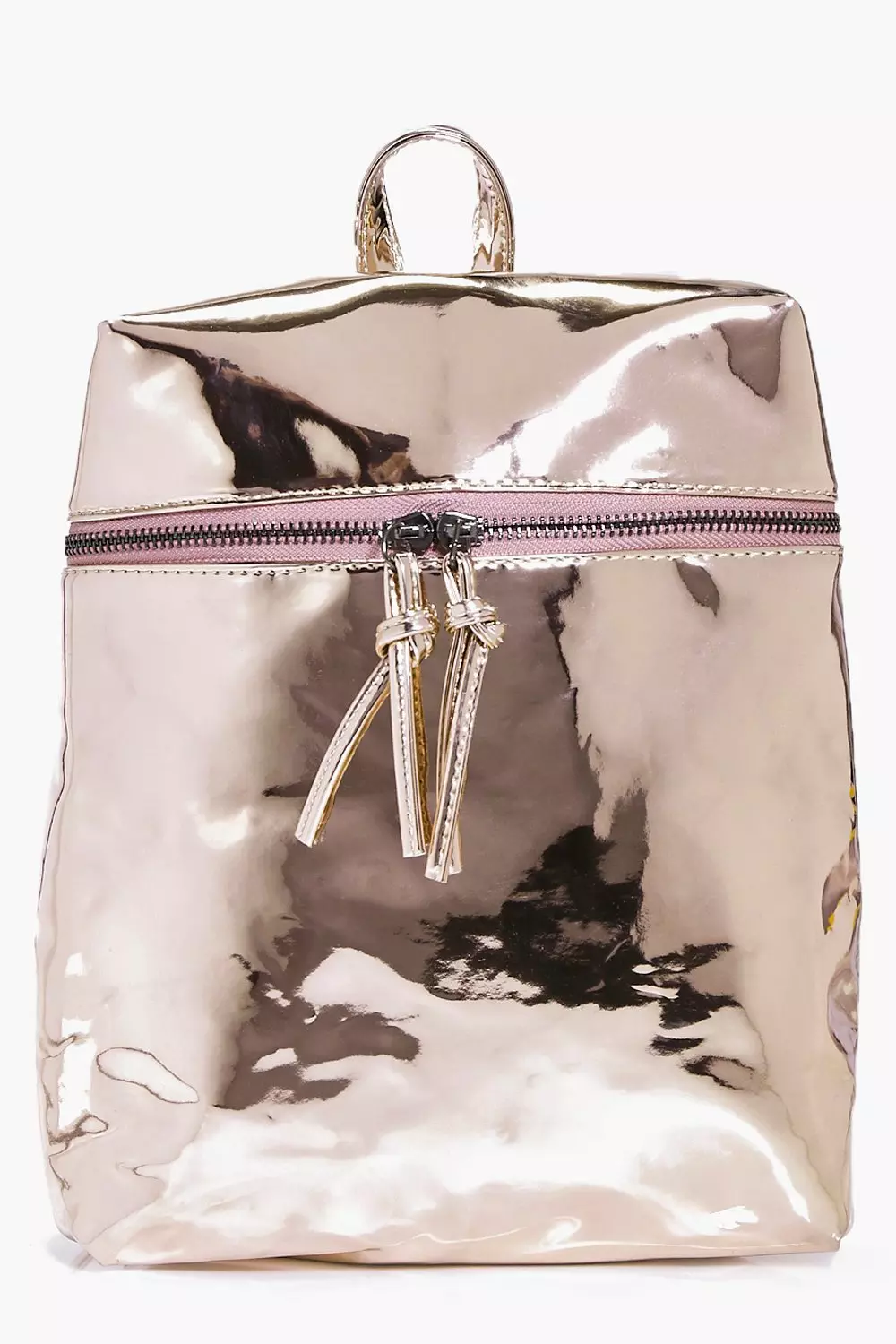 Backpack rose gold zip sales
